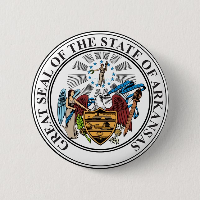 Siegel Arkansas Staat USA Button (Vorderseite)
