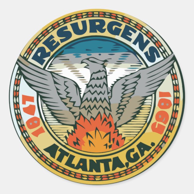 Siegel Atlanta, Georgien Runder Aufkleber (Vorderseite)