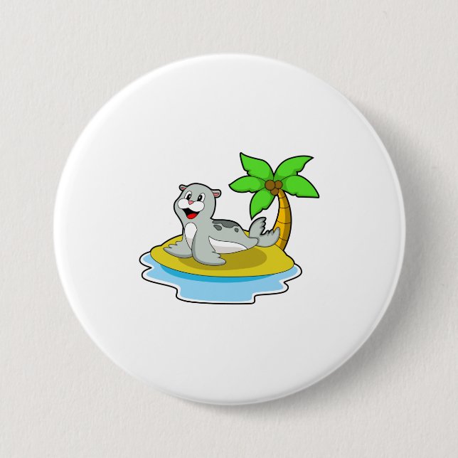 Siegel auf Island Button (Vorderseite)