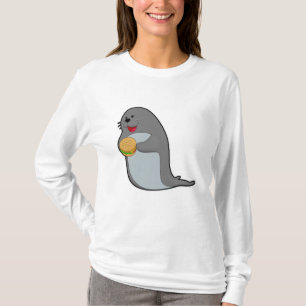Siegel beim Essen mit Burger T-Shirt