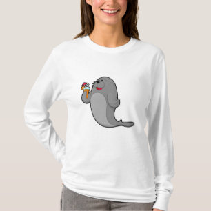 Siegel beim Trinken mit Saft T-Shirt