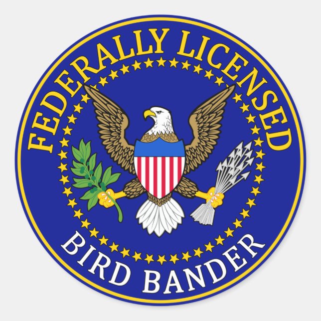 Siegel Bird Bander Runder Aufkleber (Vorderseite)