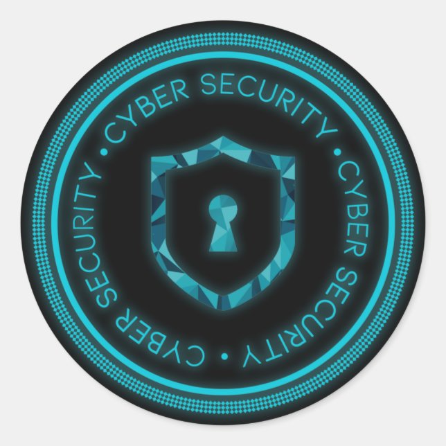 SIEGEL "CYBER SECURITY ABZEICHEN" RUNDER AUFKLEBER (Vorderseite)