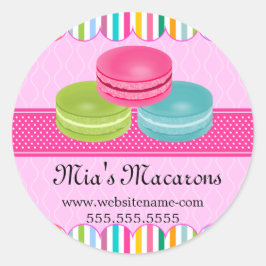 Siegel der farbenfrohen Macaron Bäckerei Box Runder Aufkleber
