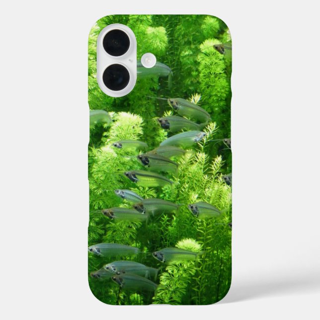 Siegel der glänzenden Silberfische iPhone 16 Hülle (Rückseite)