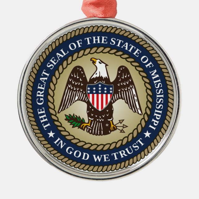 Siegel der Keramik Mississippi (US-Staat) Ornament Aus Metall (Vorne)