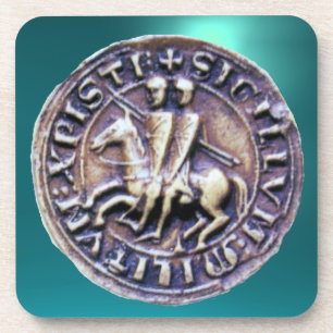 SIEGEL DER KNIGHTS TEMPLAR blaues Edelstein Untersetzer