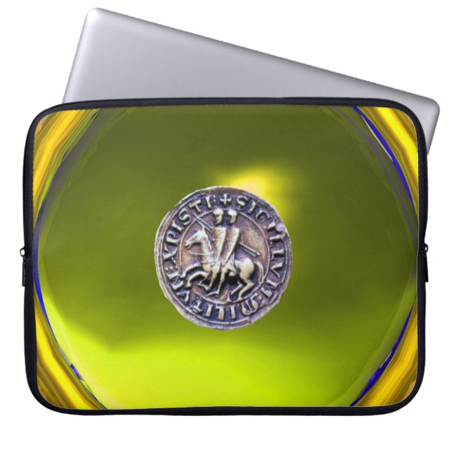 SIEGEL DER KNIGHTS TEMPLAR Graue Edelstein gelb Laptopschutzhülle (Vorderseite)