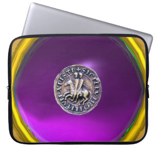 SIEGEL DER KNIGHTS TEMPLAR Graue Edelstein lila Laptopschutzhülle