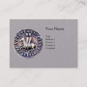 SIEGEL DER KNIGHTS TEMPLAR MONOGRAMM Graues Papier Visitenkarte