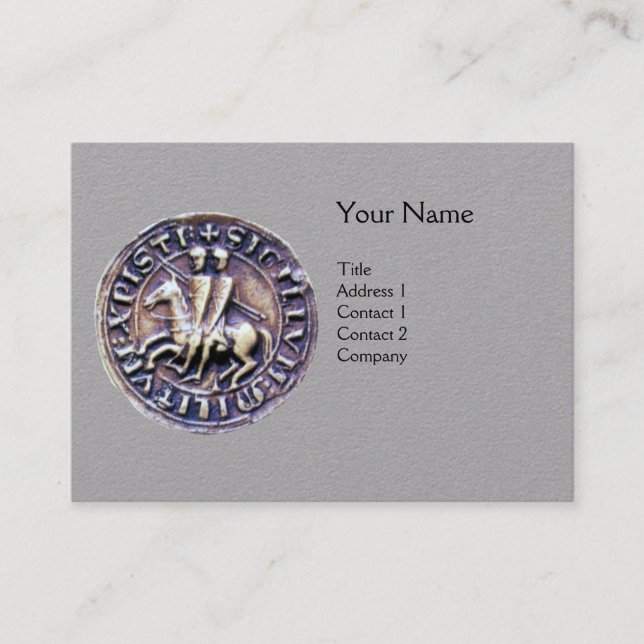 SIEGEL DER KNIGHTS TEMPLAR MONOGRAMM Graues Papier Visitenkarte (Vorderseite)
