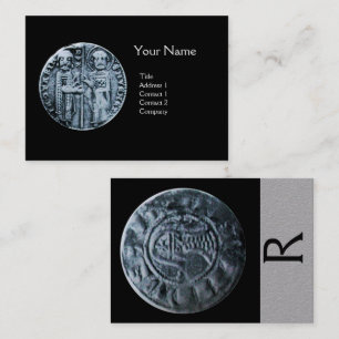 SIEGEL DER KNIGHTS TEMPLAR MONOGRAMM Graues Papier Visitenkarte