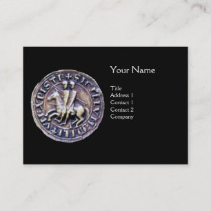 SIEGEL DER KNIGHTS TEMPLAR MONOGRAMM schwarz grau Visitenkarte