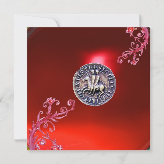 SIEGEL DER KNIGHTS TEMPLAR Ruby rot Einladung (Vorderseite)