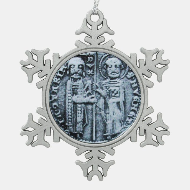 SIEGEL DER KNIGHTS TEMPLAR SCHNEEFLOCKEN Zinn-Ornament (Vorderseite)