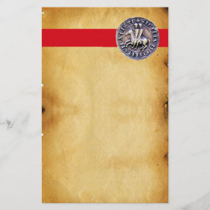 SIEGEL DER NIGHTS TEMPLAR, braunes Pergament Briefpapier