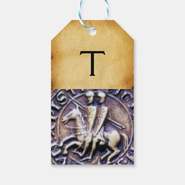 SIEGEL DER NIGHTS TEMPLAR Monogramm Pergament Geschenkanhänger (Rückseite)