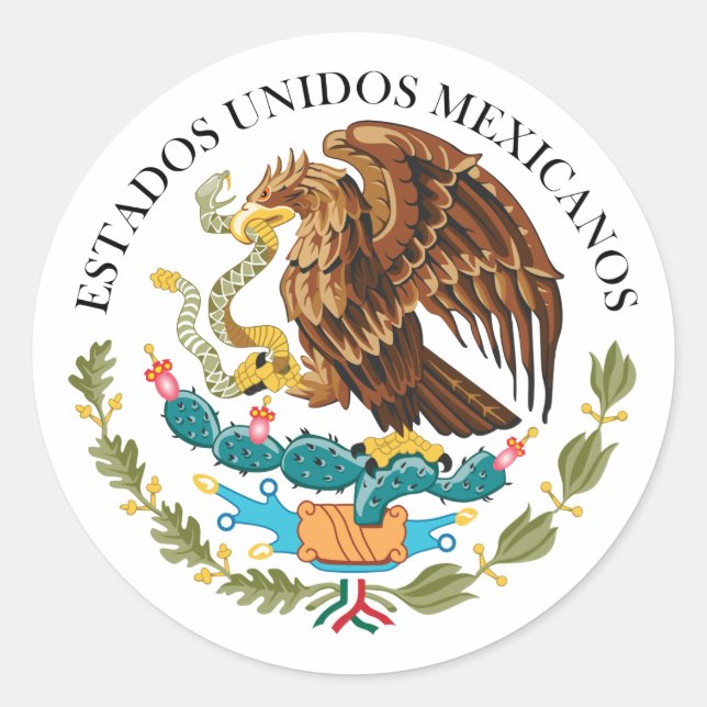 Siegel der Regierung Mexiko, Mexiko Runder Aufkleber (Vorderseite)