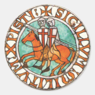 Siegel der Ritter Templar Runder Aufkleber