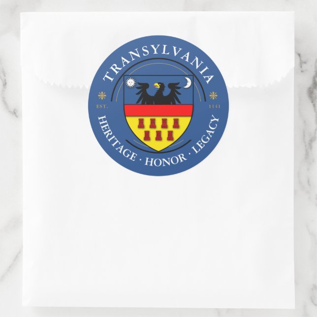 Siegel der Siebenbürger Sachsen Runder Aufkleber (Tasche)