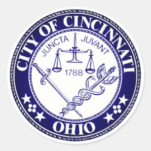 Siegel der Stadt Cincinnati, Ohio Runder Aufkleber