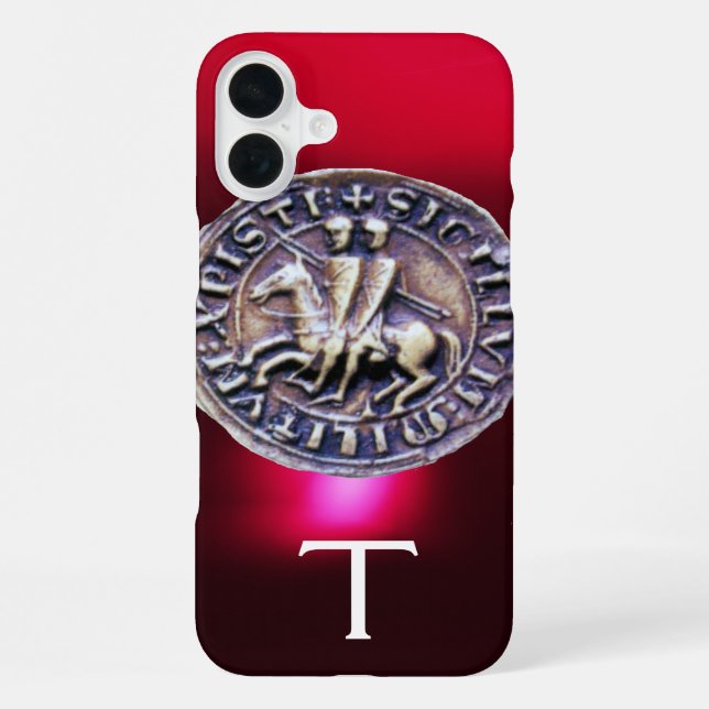 SIEGEL DER TEMPLERRITTER MONOGRAMM burgunderrot iPhone Hülle (Rückseite)