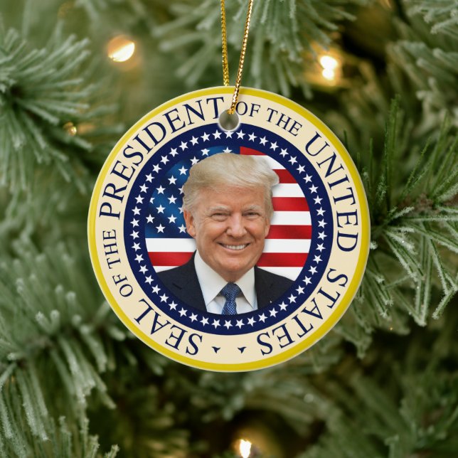 Siegel des 47. Präsidenten Trump gewinnt 2024 Keramik Ornament (Baum)