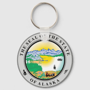 Siegel des Alaska Staat USA Schlüsselanhänger