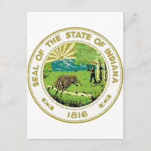 Siegel des Bundesstaates Indiana Postkarte