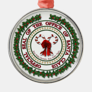 Siegel des Büros von Santa Claus Deluxe Silbernes Ornament