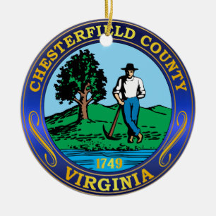 Siegel des Chesterfield County Keramikornament