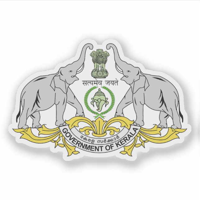 Siegel des Kerala-Staat, Indien Aufkleber (Vorderseite)