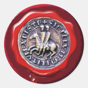 SIEGEL DES KNIGHTS TEMPLAR RED WAX SIEGEL RUNDER AUFKLEBER