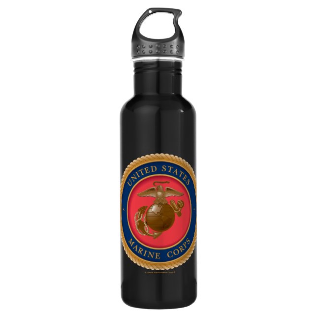 Siegel des Meereskorps Edelstahlflasche (Vorderseite)
