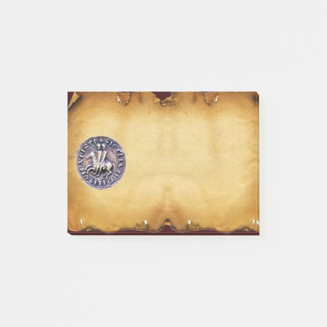 SIEGEL DES Pergaments der RITTER TEMPLAR Post-it Klebezettel (Vorderseite)