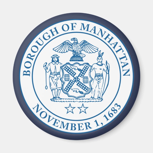 Siegel des Stadtbezirks Manhattan, NYC Magnet (Vorne)