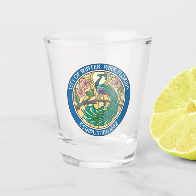Siegel des Winterparks, Florida Schnapsglas (Vorderseite)