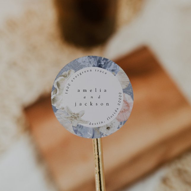 Siegel für Anschriften am Strand Runder Aufkleber (Von Creator hochgeladen)