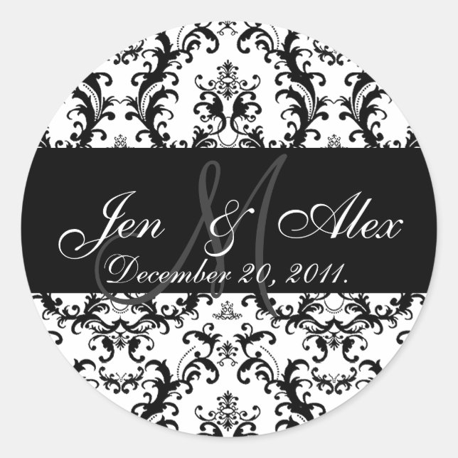 Siegel für das Hochzeitmonographen Runder Aufkleber (Vorderseite)