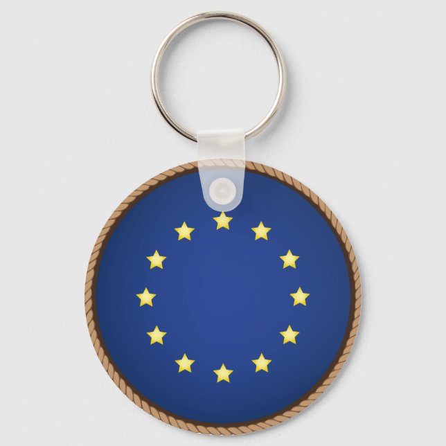 Siegel für die coole europäische Gewerkschaft Schlüsselanhänger (Vorderseite)