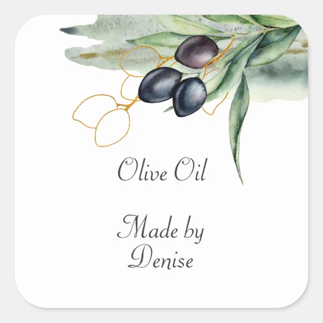 Siegel für die Olive-Branche Quadratischer Aufkleber (Vorderseite)
