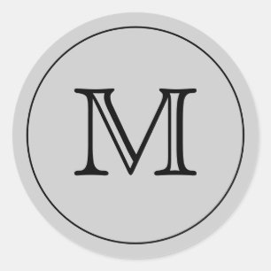 Siegel für kundenspezifische, hellgraue Monogramm- Runder Aufkleber