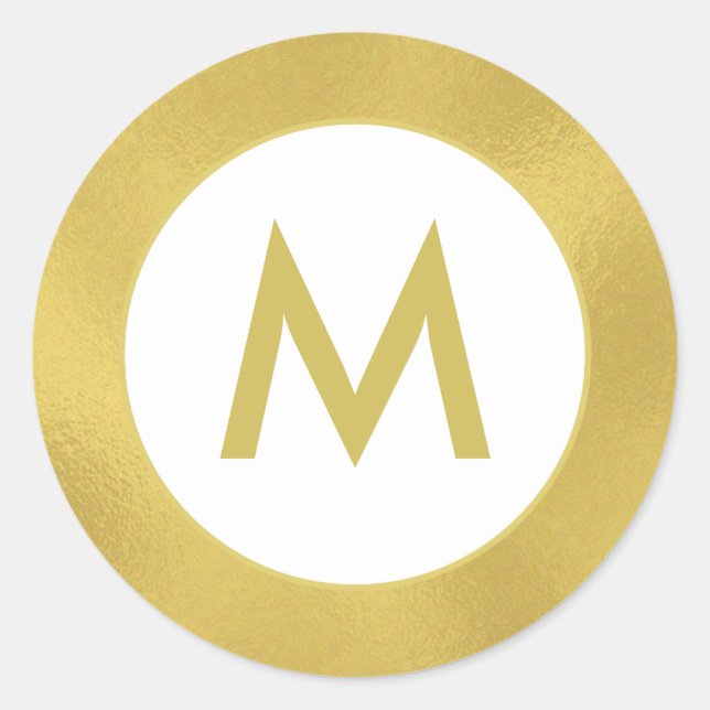 Siegel für Monogram-Sticker Runder Aufkleber (Vorderseite)