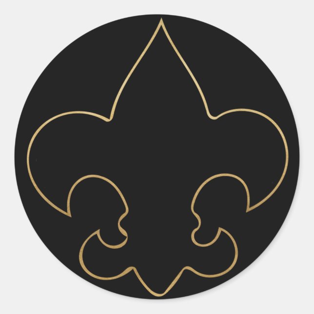 Siegel für Schwarz und Gold-Lilien Runder Aufkleber (Vorderseite)