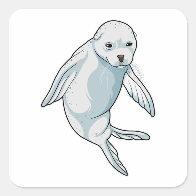 Siegel im Schwimmen Quadratischer Aufkleber (Vorderseite)