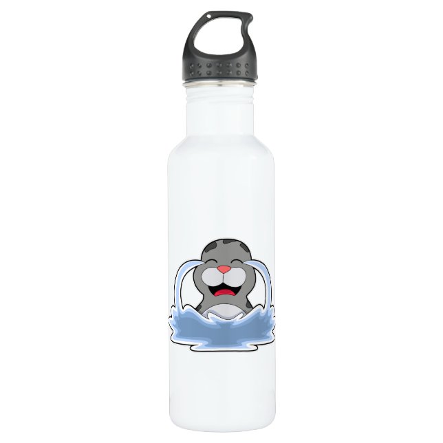 Siegel im Wasser Edelstahlflasche (Vorderseite)