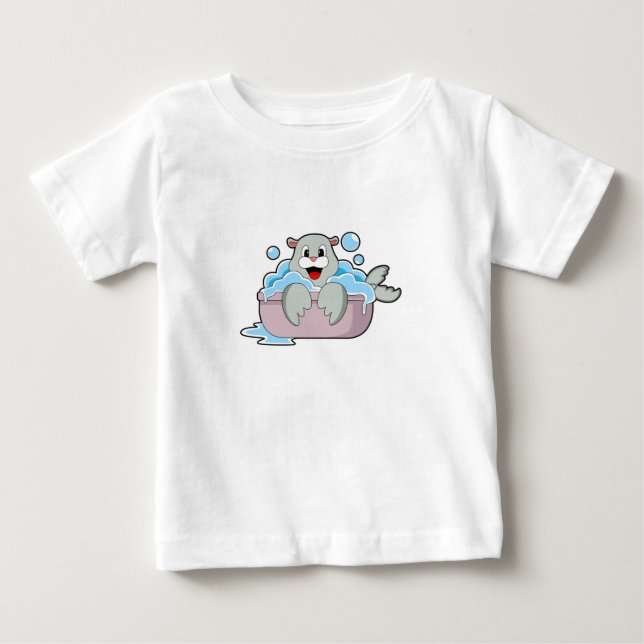 Siegel in der Badewanne Baby T-shirt (Vorderseite)