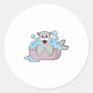 Siegel in der Badewanne Runder Aufkleber
