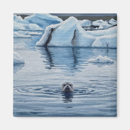 Siegel in Island Jökulsárlón Glacier Lagoon Travel Magnet