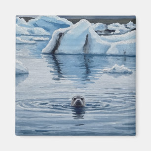 Siegel in Island Jökulsárlón Glacier Lagoon Travel Magnet